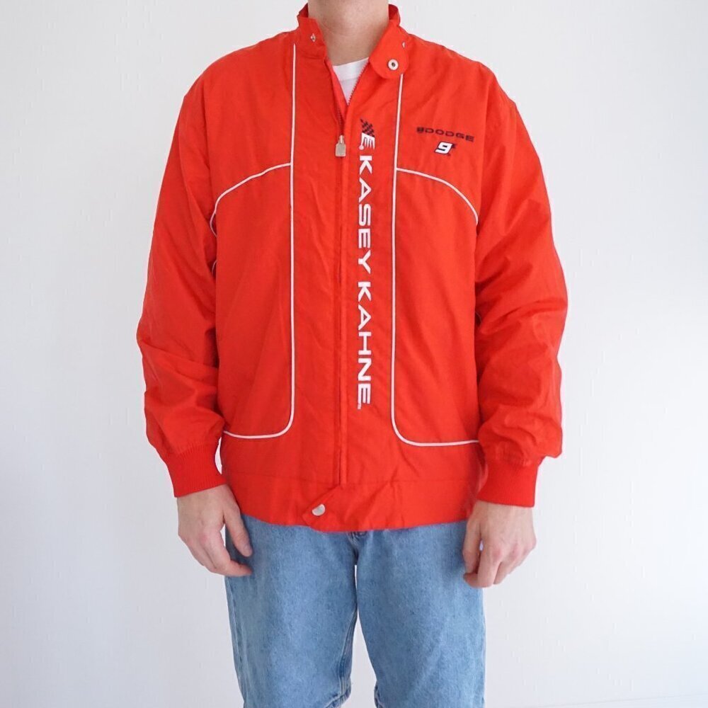 Y2K Chase Authentics Red Embroidered Kasey Kahne #9 Dodge Zip Up Jacket Medium